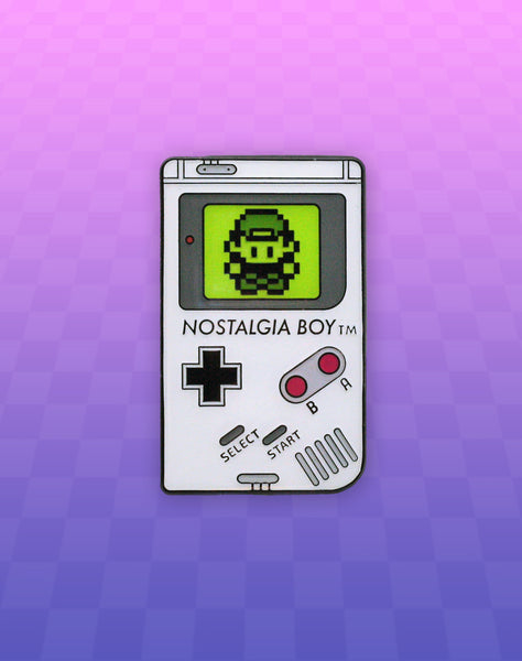 Nostalgia boy game boy parody enamel pin badge vaporwave BG hero