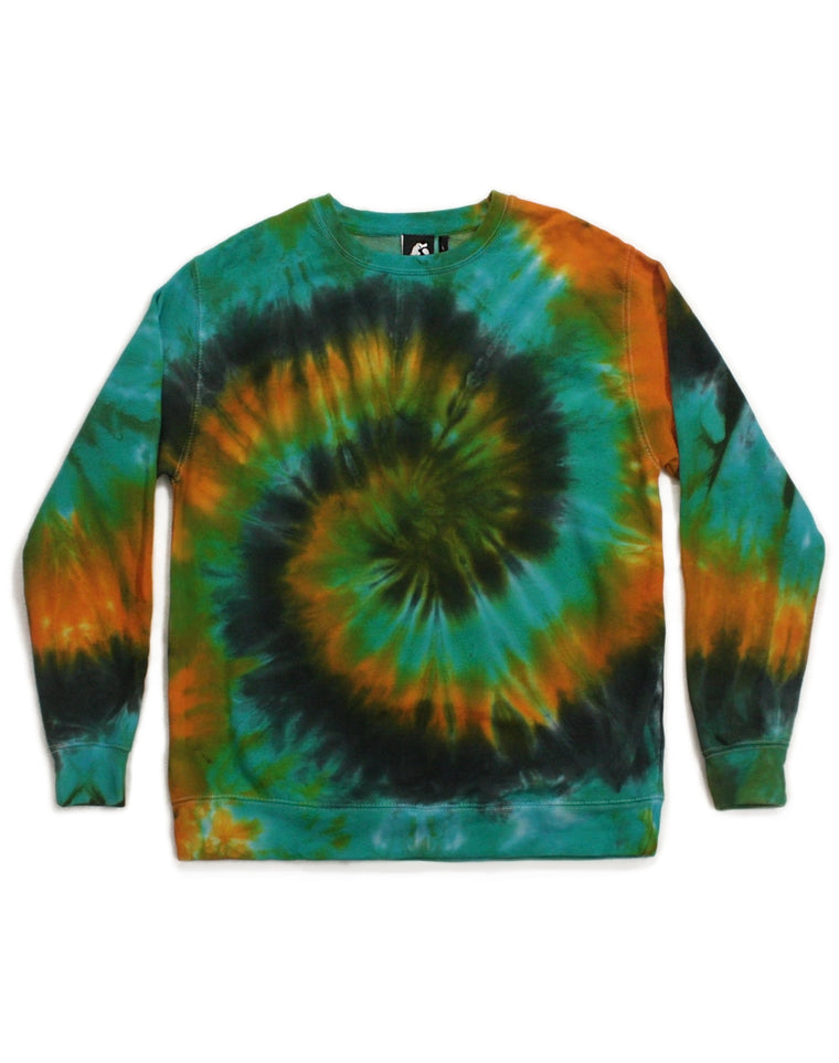 Tie Dye Blue, Yellow and Charcoal Spiral Sweatshirt - Size L