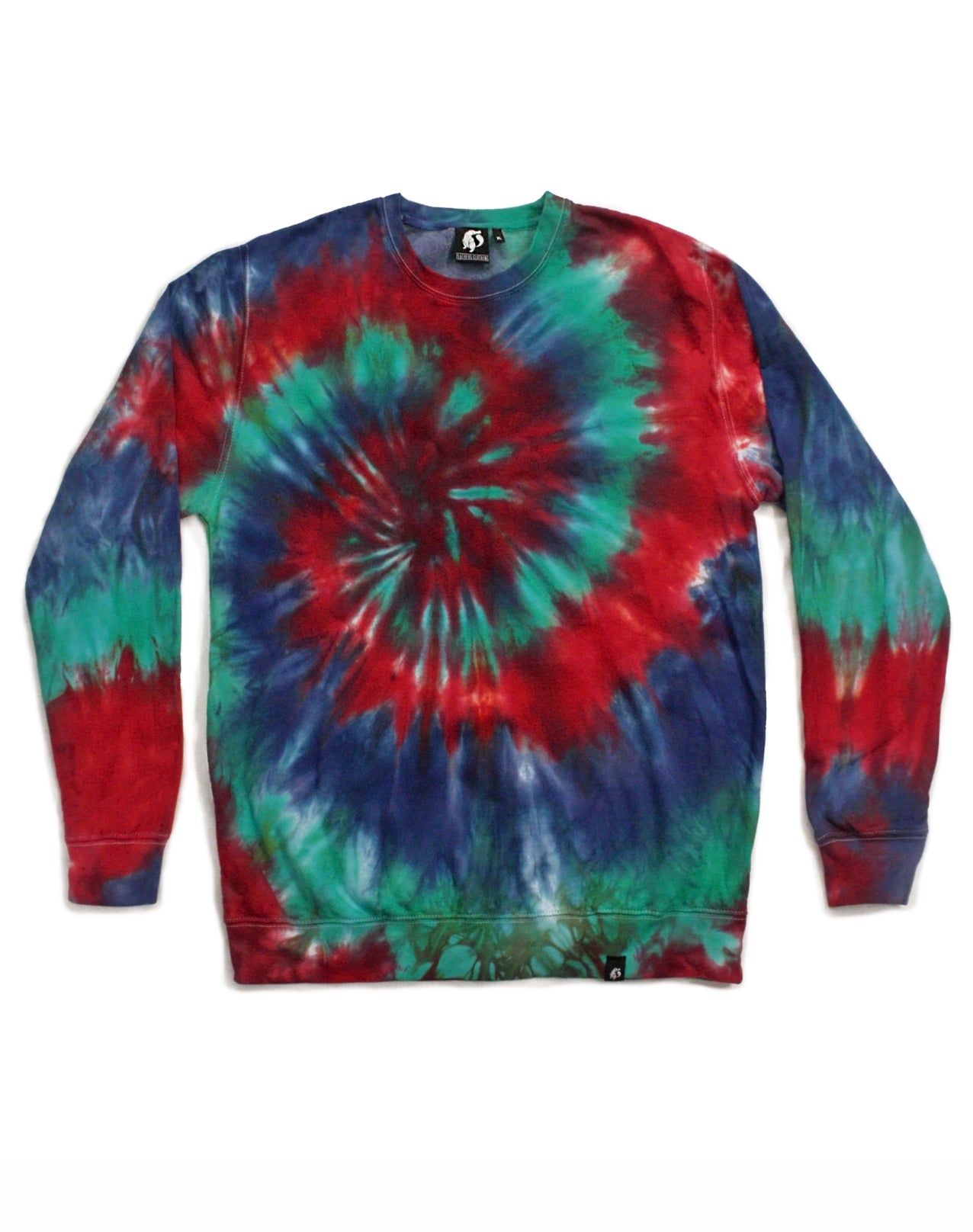 Tie Dye Red and Blue Spiral Sweatshirt - Size XL