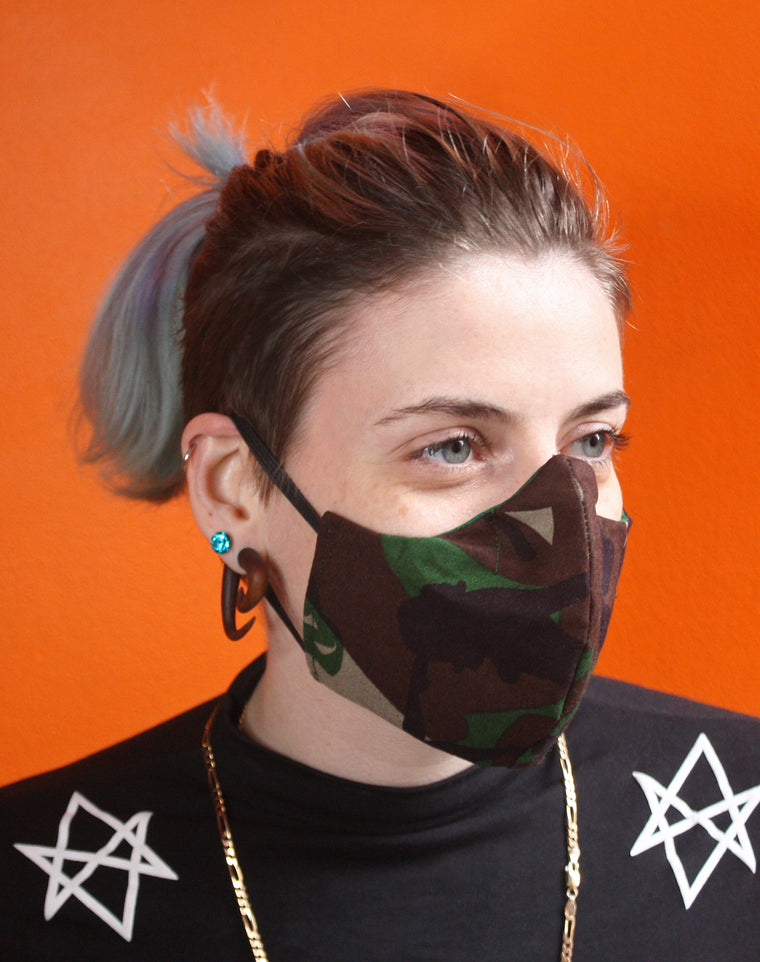 Unisex Camo Girls Designer Cotton Fabric Face Mask