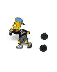 Bart simpson parody enamel pin badge eat my shorts vans huf platypus streetwear clothing