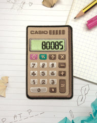 Boobs Casio Calculator (Glow in the Dark) Iron-on Retro Patch by Maxine Abbott | Platypus Streetwear Patches & Pins