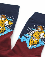 Close up jesus christ religious mens novelty socks Platypus UK