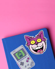 Acid tab cheshire cat cartoon & Nostalgia Game Boy vinyl decal stickers for notebooks | Platypus uk