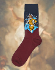 joe cool designer jesus christ resurrection navy and red mens socks on Platypus UK 