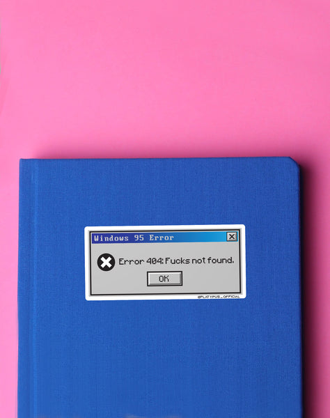 Designer Rude Error 404 Vinyl Decal Sticker Art on notebook
