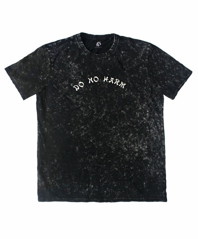 Do No Harm Embroidered Acid Wash T-Shirt