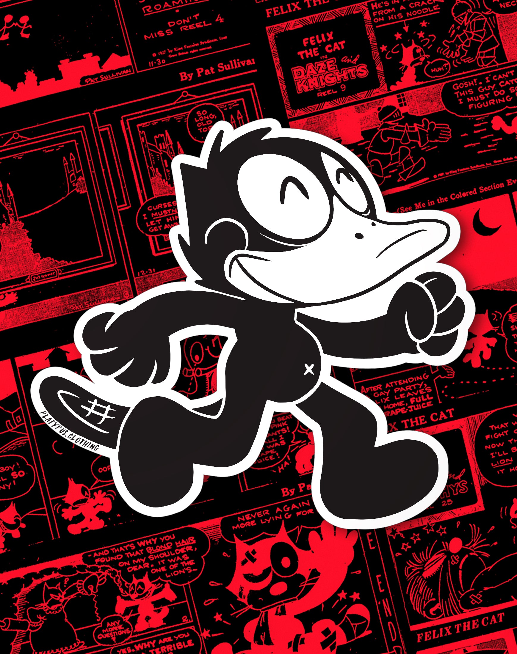 Felix the Platypus parody character vinyl sticker design by Sarah Esau 