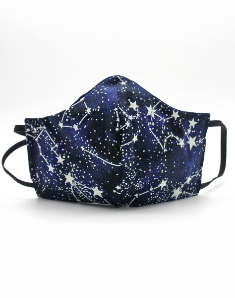 Glow in the Dark Constellation Fitted Fabric Face Mask