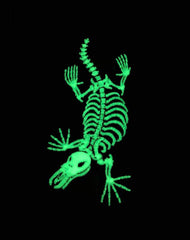 glow in the dark embroidered platypus skeleton iron-on patch spooky goth emo rave badges for jackets