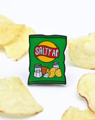 Salty AF Crisp Packet Walkers Lays Parody Enamel Pin by Maxine Abbott
