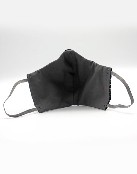 Grey cotton inside of unisex fabric fitted face masks uk