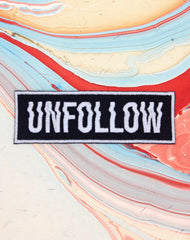 Unfollow glitch typography best designer embroidered iron-on badge  patches