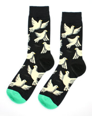 Pair of Dove Bird Pattern Men's designer Socks for men