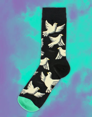 Dove from Above Men's Art Socks