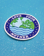 Designer Love your mother earth embroidered iron on patch Punk Protest Scout style