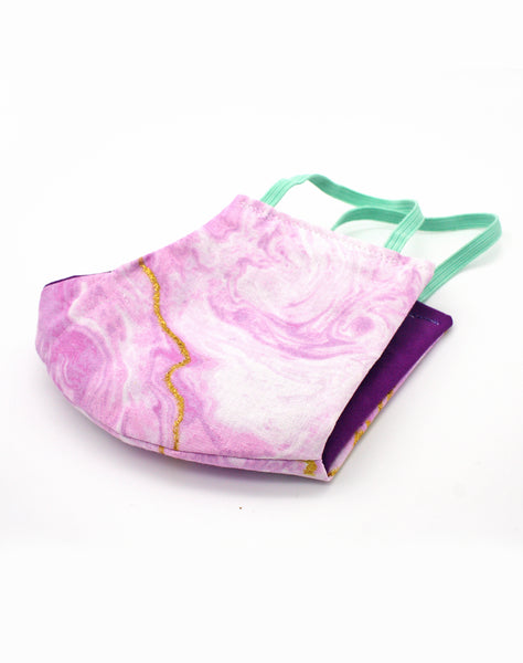 Handmade Designer Marbled Pink Pattern Fabric Face Protection UK