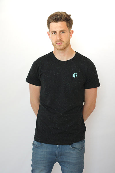 Model shot Men's Fleck Platypus Emblem T-Shirt 