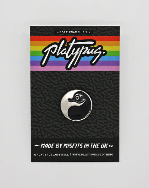 Platypus Yin Yang Enamel Silver Enamel Pin Metal Badge Packaging design