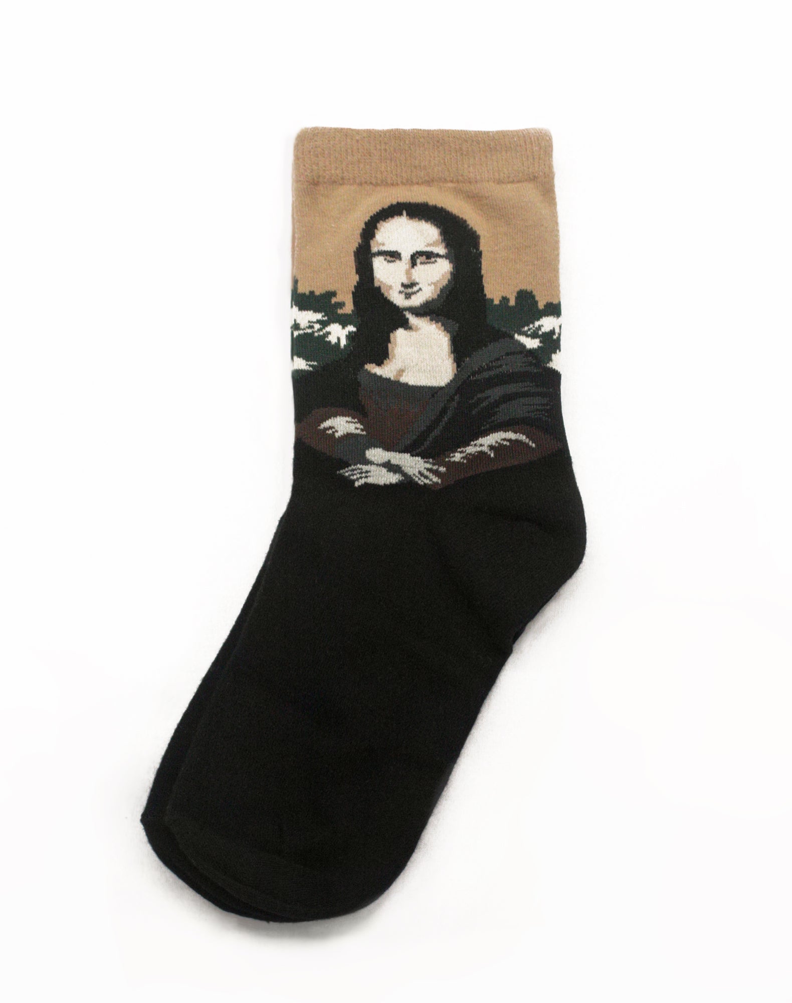 Famous painting Mona Lisa by Leonardo da vinci Socks by Joe Cool on Platypus Streetwear