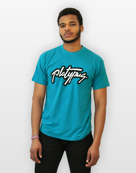 Model shot of Platypus logo tshirt