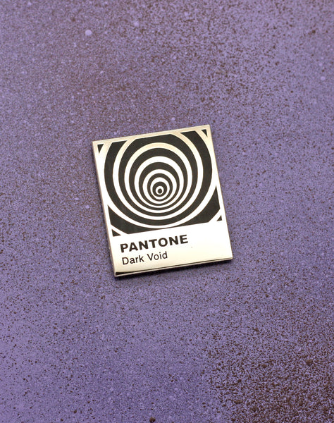 Pantone Dark Void Silver Hard Enamel Metal Designer Pin Badge