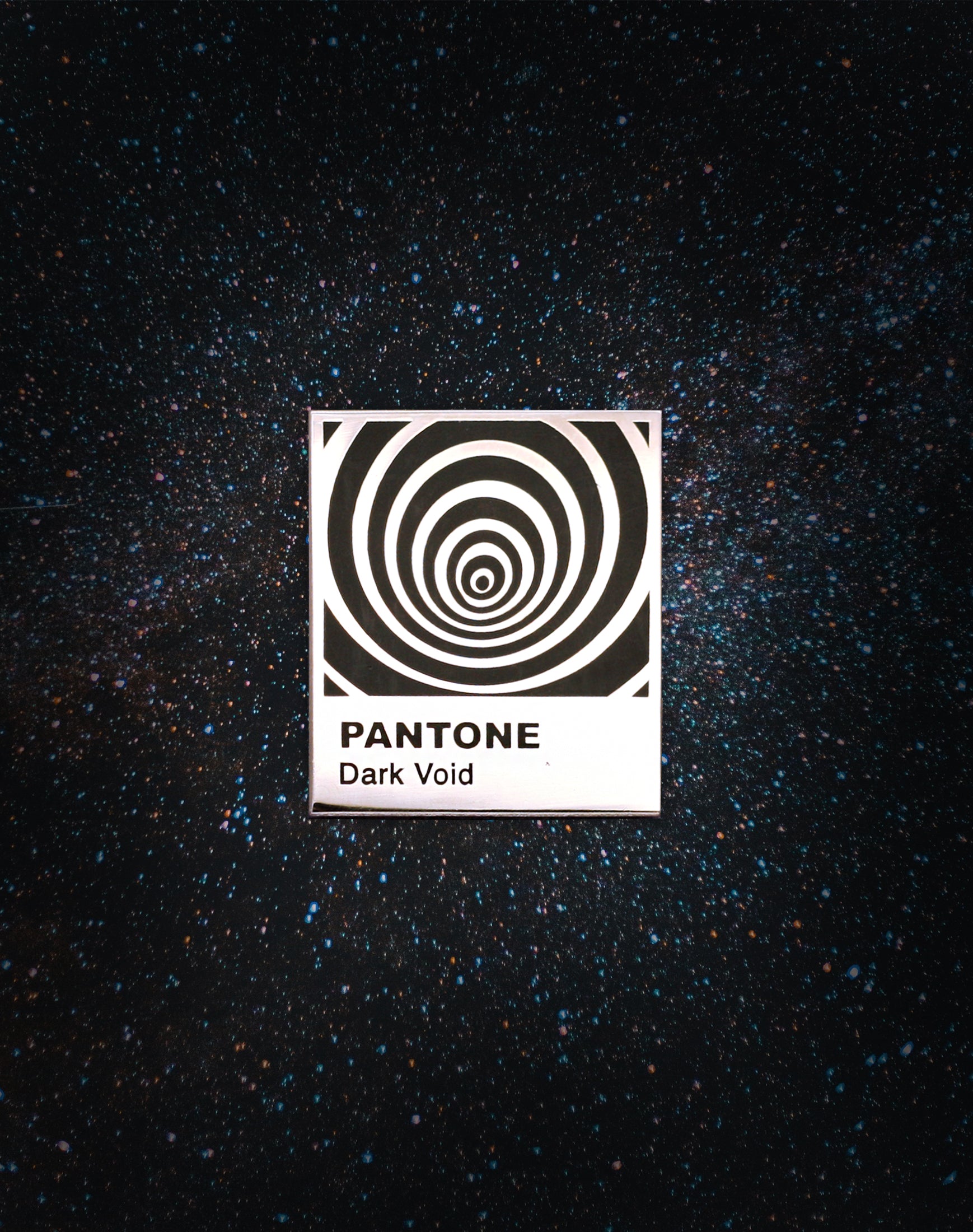 Pantone Dark Void Silver Hard Enamel Pin Badge
