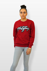 Platypus logo red crew neck sweatshirt