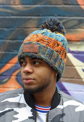 Platypus Retro Big Knit Beanie Hat on Model
