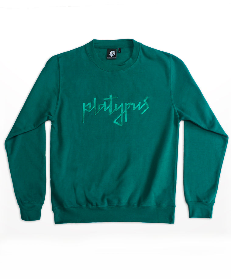 Platypus Embroidered Signature Teal Sweatshirt