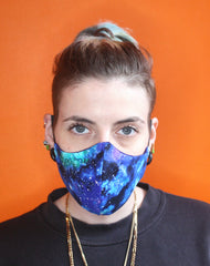 Space galaxy patterned unisex fitted fabric face mask uk
