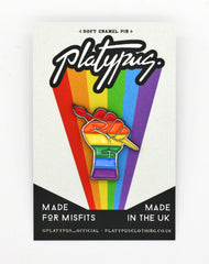 Platypus Pride LGBT revolution metal best enamel pin badge in packaging