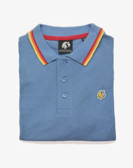 Folded Rainbow Tipped Blue Platypus Emblem Polo Shirt 