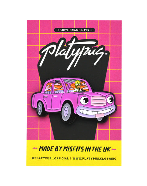 Homer takes a trip art soft enamel pin by Platypus UK Made by misfits