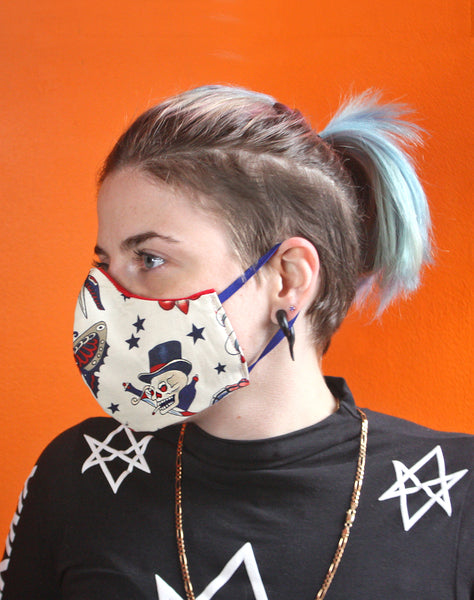tattoo style street fashion unisex cotton face covering