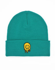 Flat Hippie 90s rave wear unisex melting smily face beanie skull cap Platypus UK Nottingham