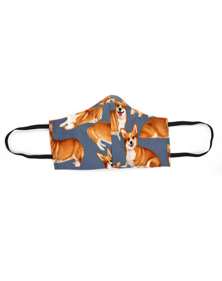 Queen's Corgis Luxury Fitted Fabric Face Mask