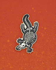 Platypus Skeleton Gold Enamel Pin Badge - Weird to the bone designer pins
