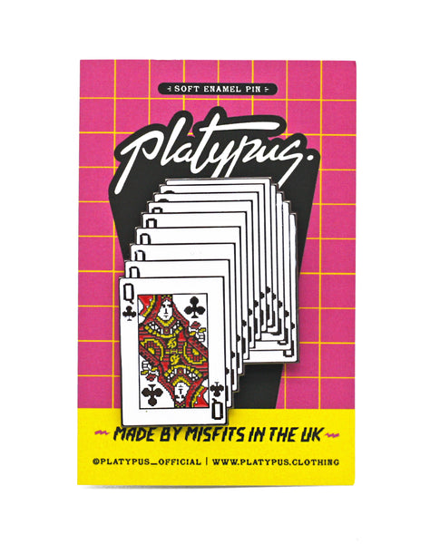 Retro 90s Solitaire graphics enamel pin badge in Platypus UK Packaging