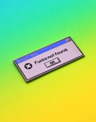90s 80s vaporwave aesthetic Windows Error 404 Brushed Metal Enamel Lapel Pin 